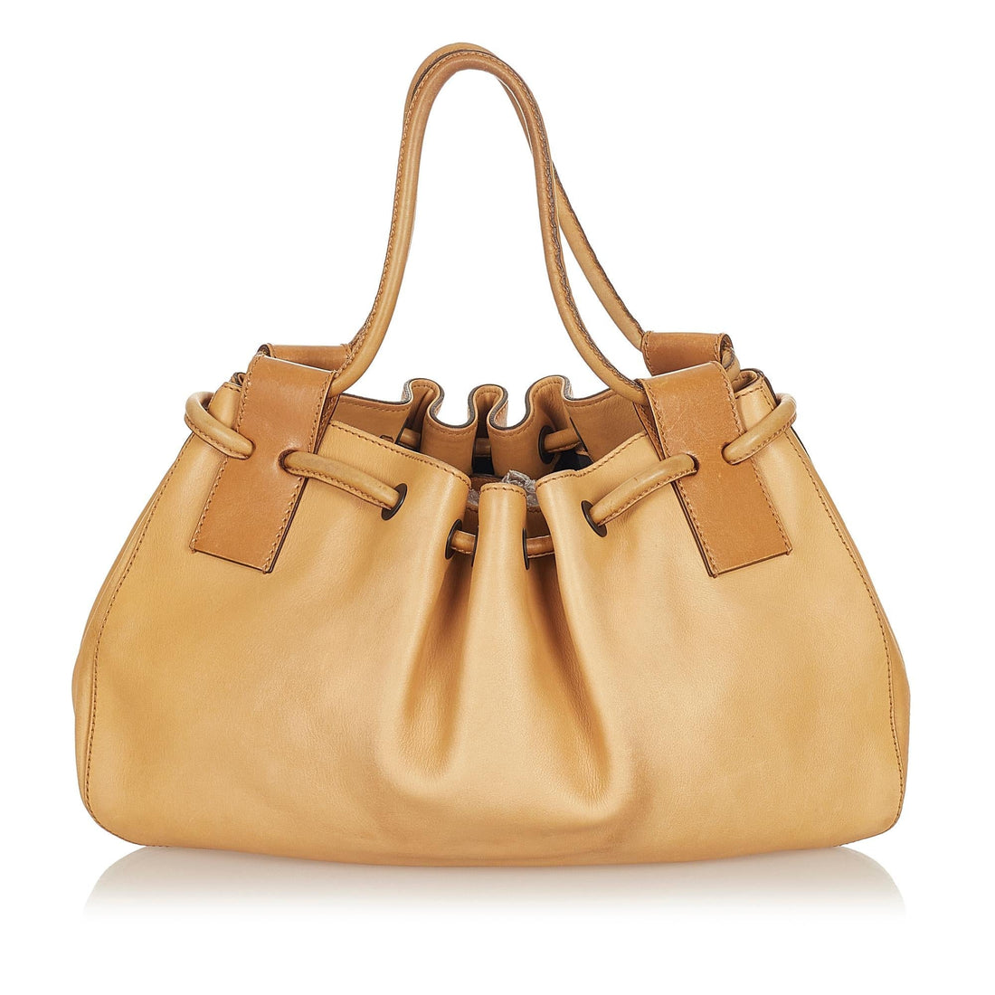 Gucci Leather Drawstring Tote Bag - Handbags