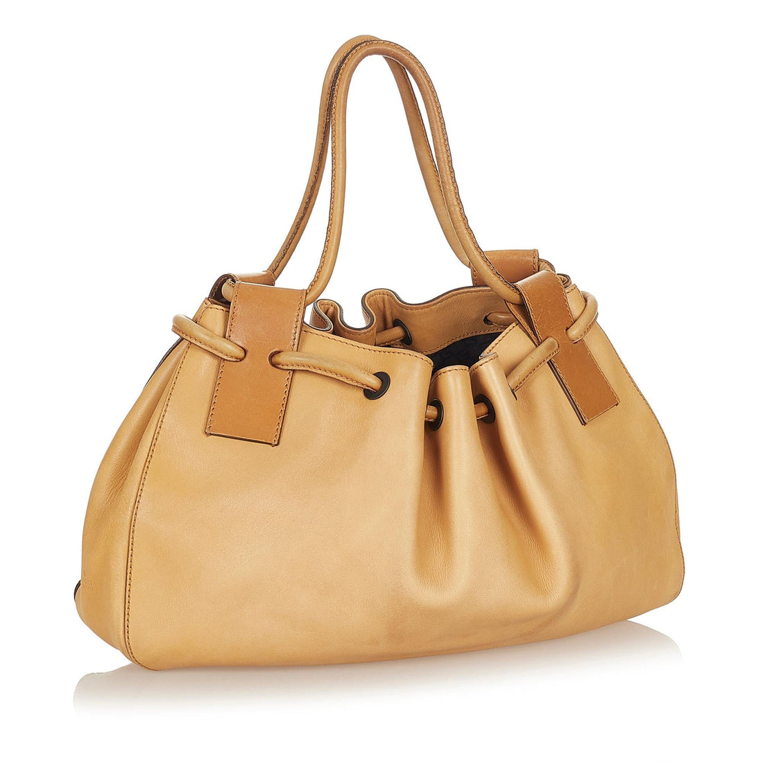 Gucci Leather Drawstring Tote Bag - Handbags