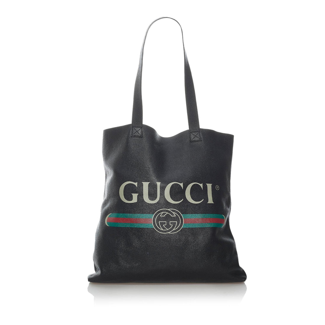 Gucci Logo Leather Tote Bag - Handbags
