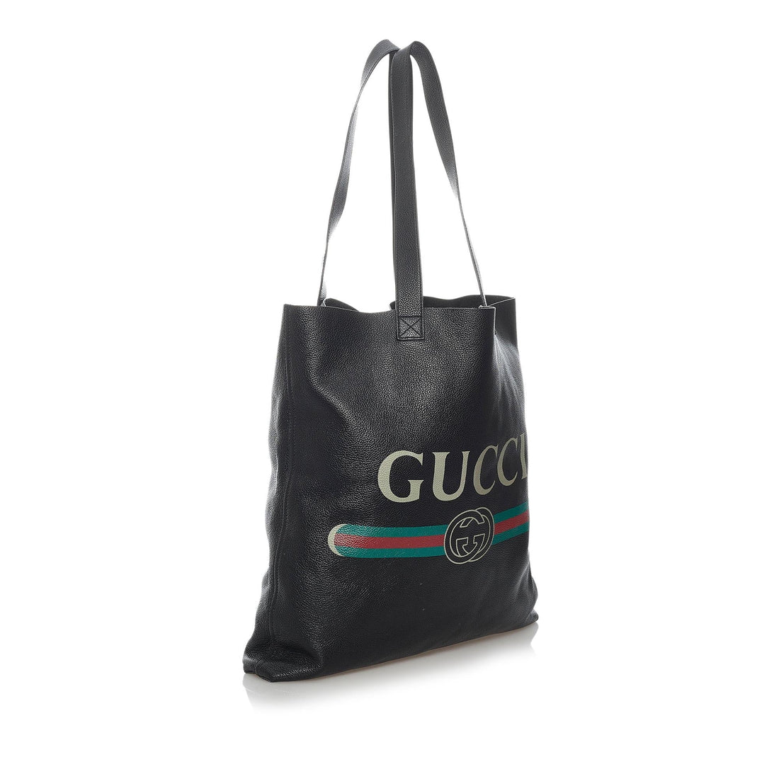 Gucci Logo Leather Tote Bag - Handbags