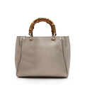 Gucci Metallic Leather Bamboo Mini Shopper Tote - Handbags - 3