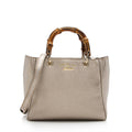 Gucci Metallic Leather Bamboo Mini Shopper Tote - Handbags