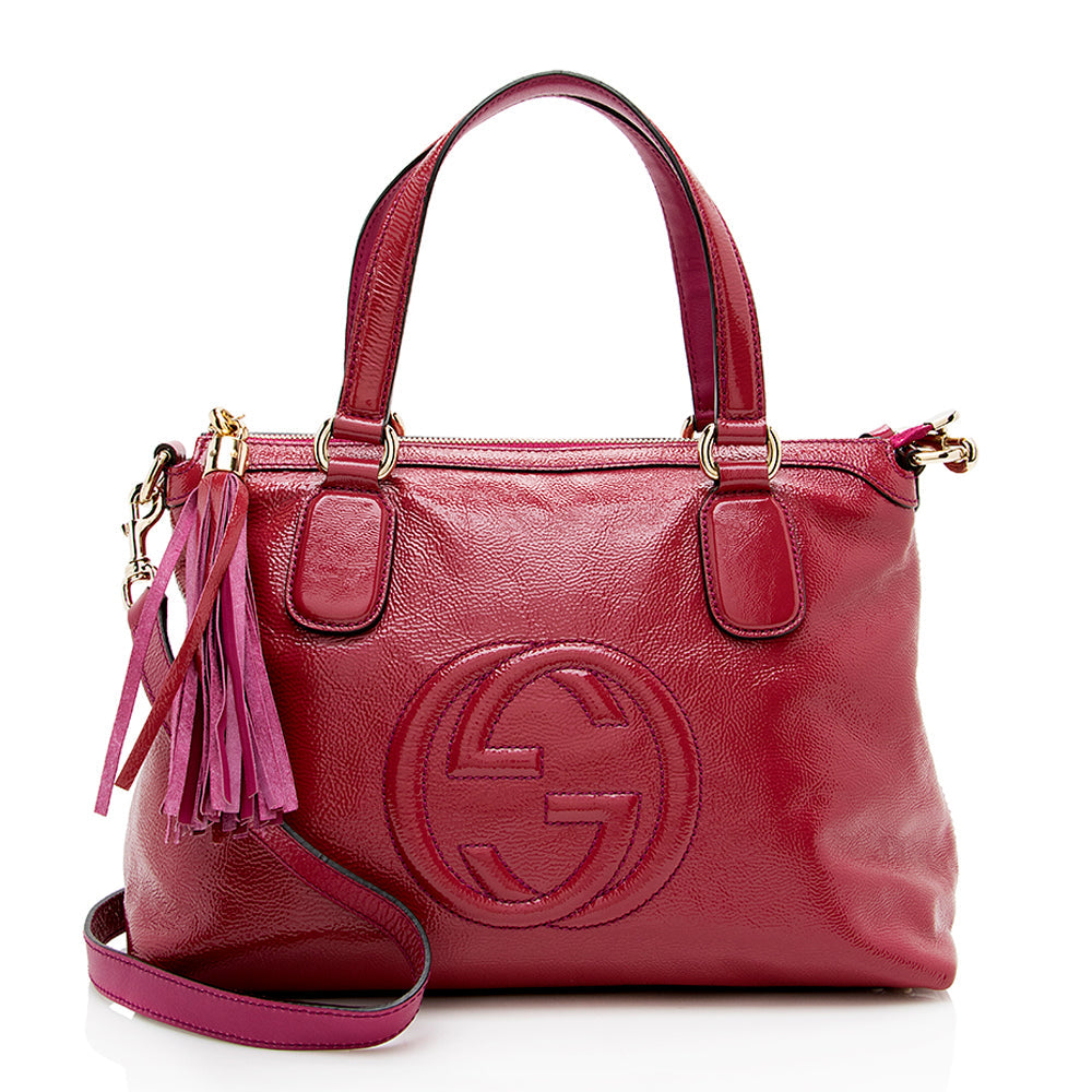 Gucci Glazed Leather Soho Working Tote - Handbags