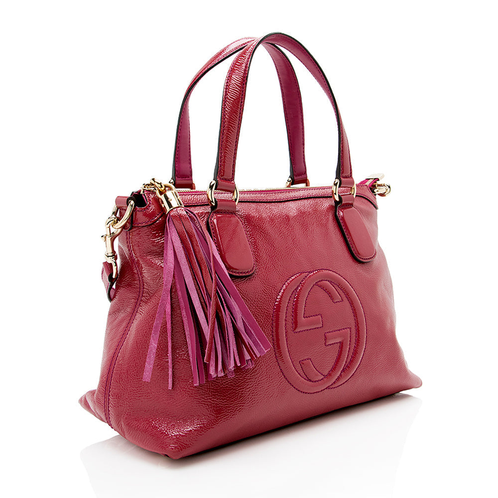 Gucci Glazed Leather Soho Working Tote - Handbags