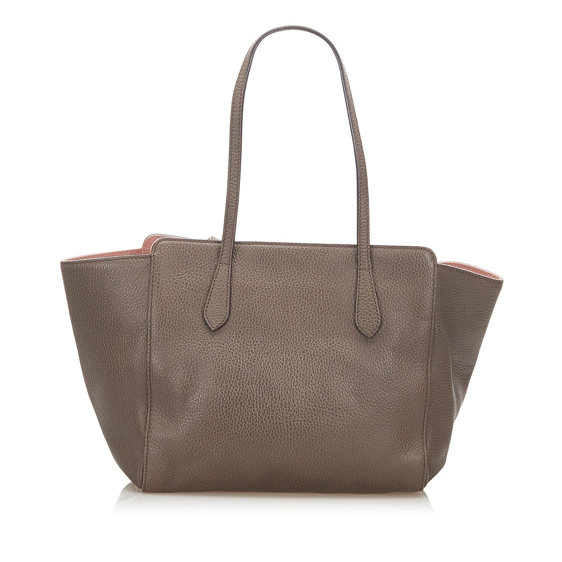 Gucci Swing Leather Tote Bag - Handbags - 3