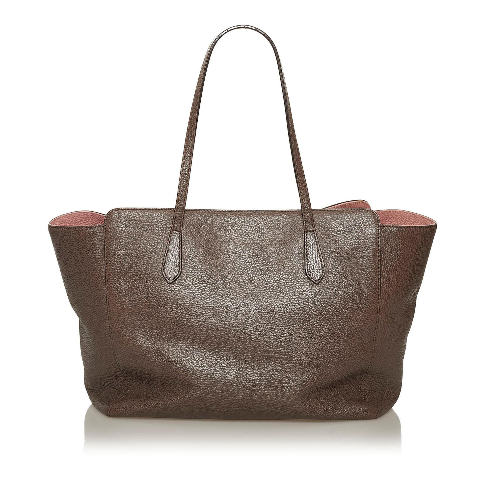 Gucci Swing Leather Tote Bag - Handbags - 3