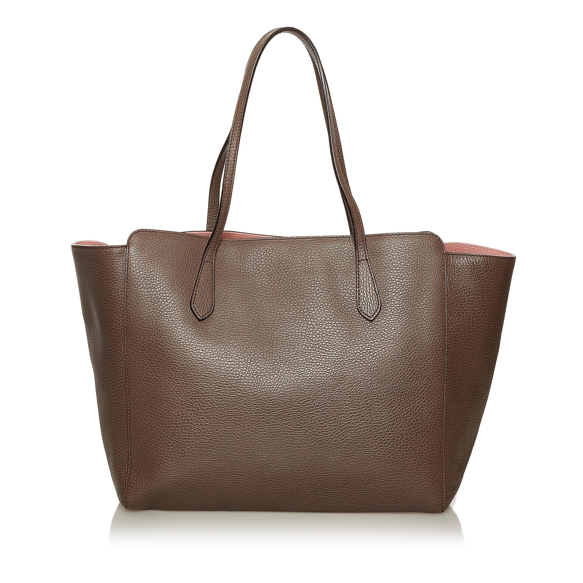 Gucci Swing Leather Tote Bag - Handbags - 3