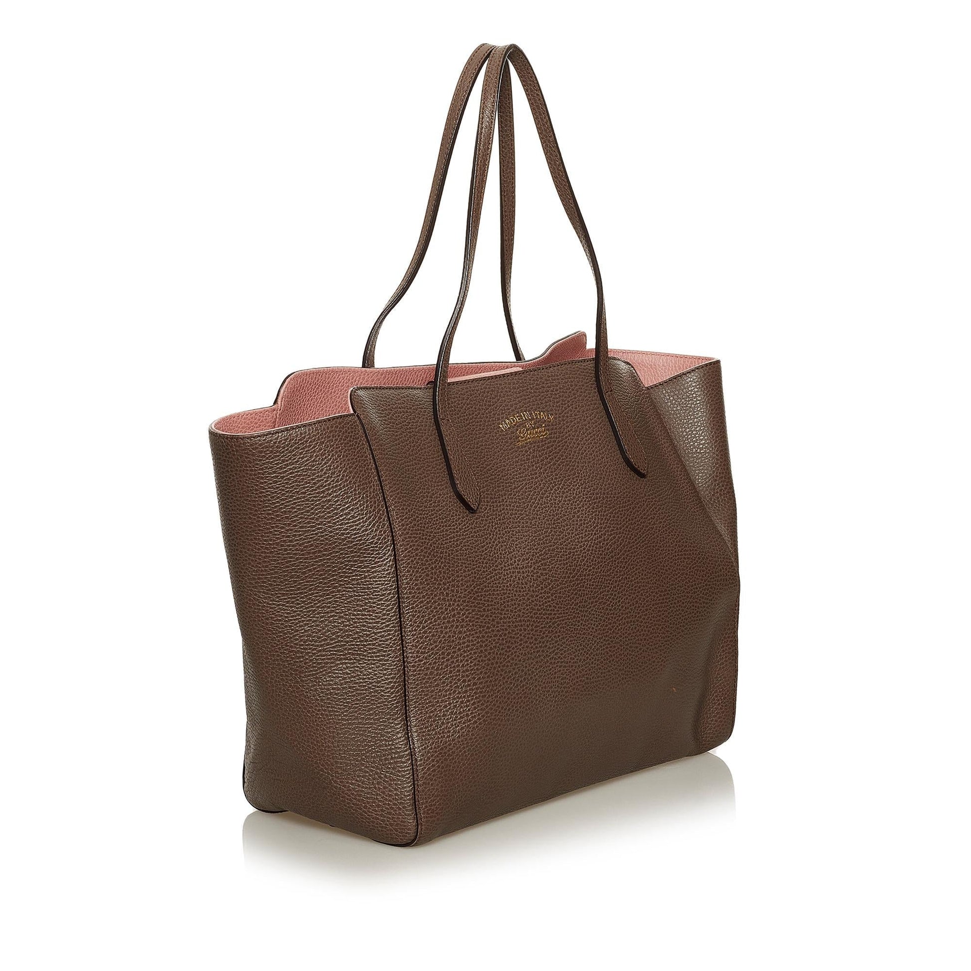 Gucci Swing Leather Tote Bag - Handbags - 2