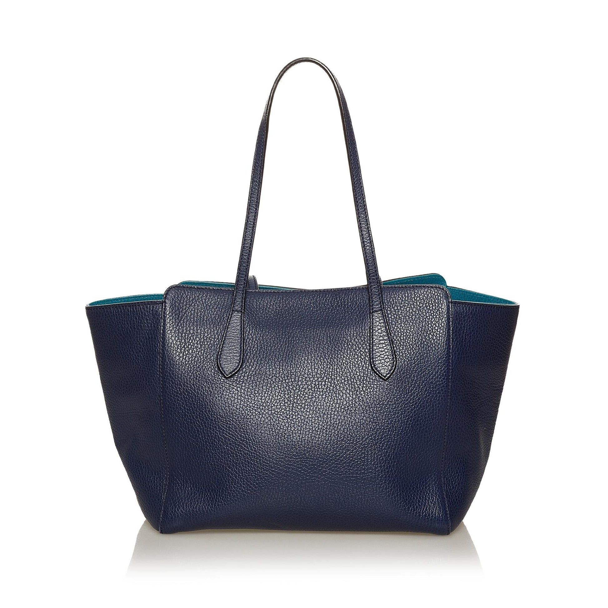 Gucci Swing Leather Tote Bag - Handbags - 3