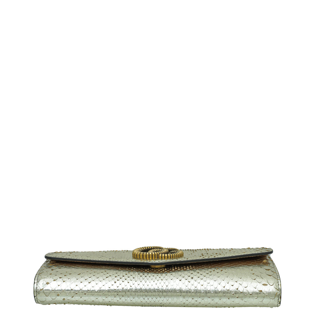 Gucci Gold Snakeskin GG Broadway Clutch - clutch