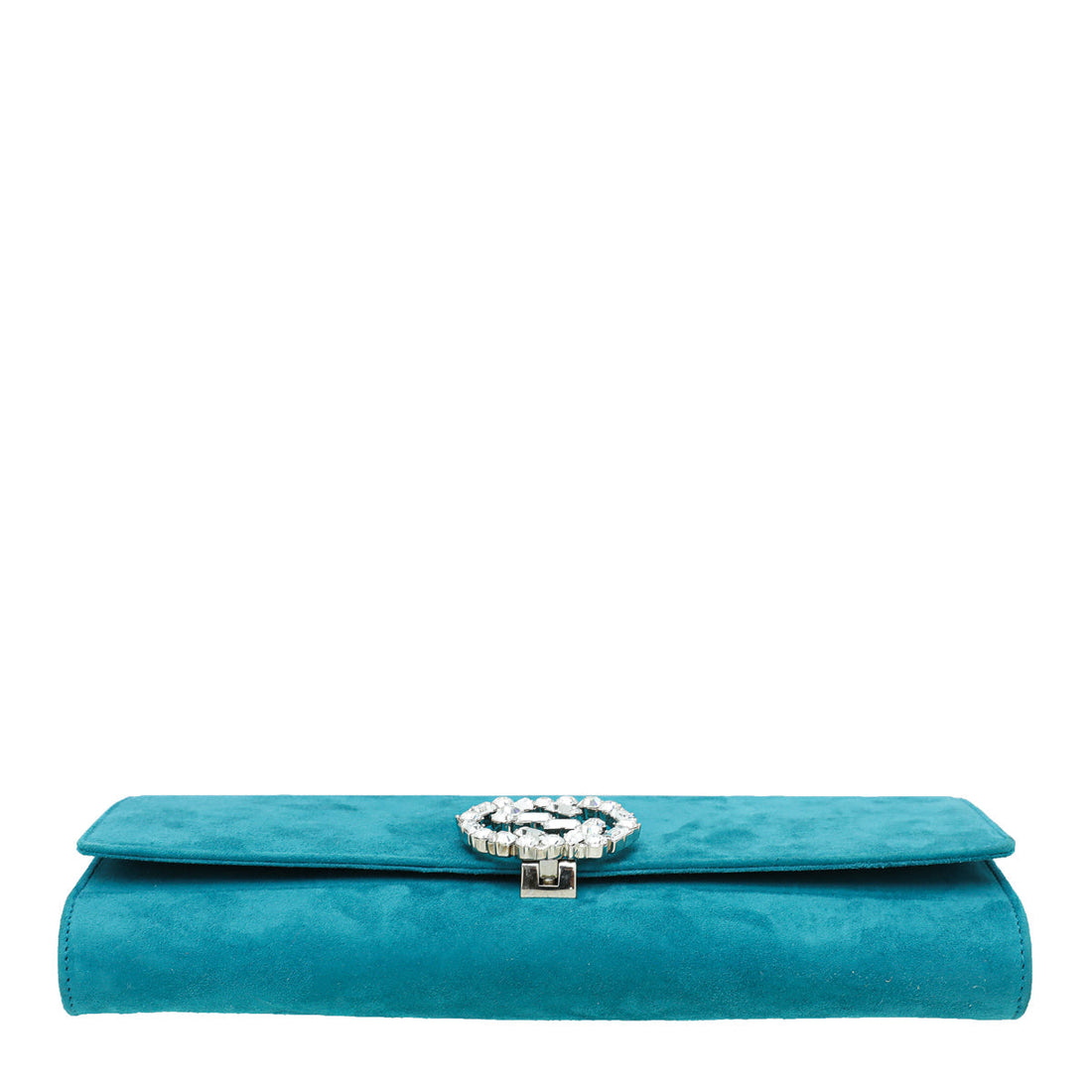 Gucci Turquoise Suede Broadway Jeweled Clutch - clutch