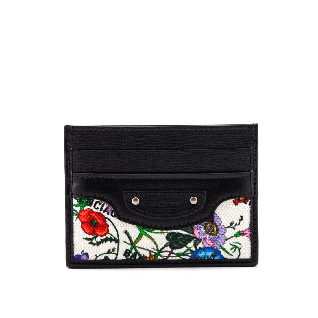 Gucci x Balenciaga Canvas Azalea Calfskin Flora Logo Print Neo Classic Card Holder - Handbag & Wallet Accessories