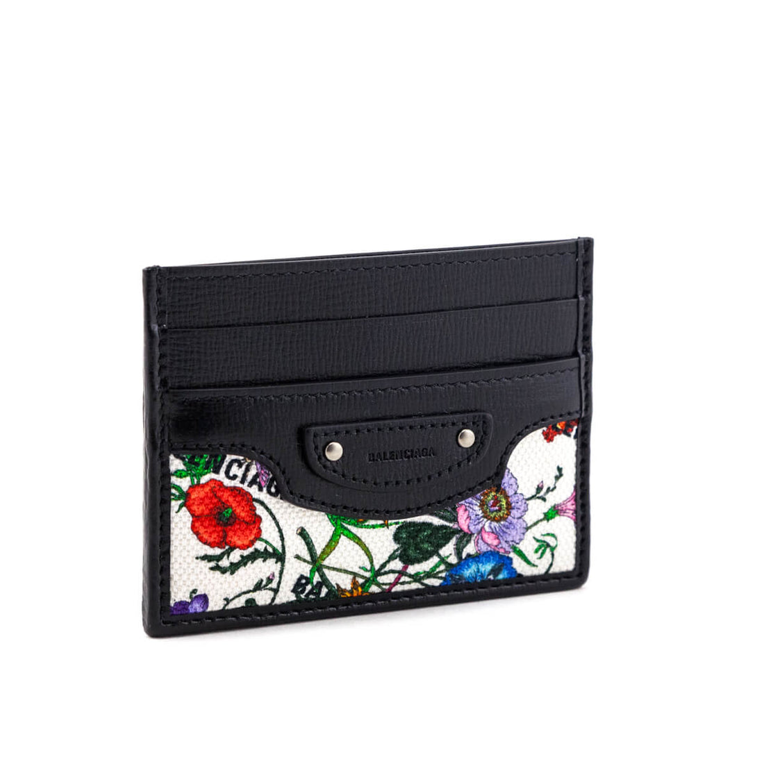 Gucci x Balenciaga Canvas Azalea Calfskin Flora Logo Print Neo Classic Card Holder - Handbag & Wallet Accessories
