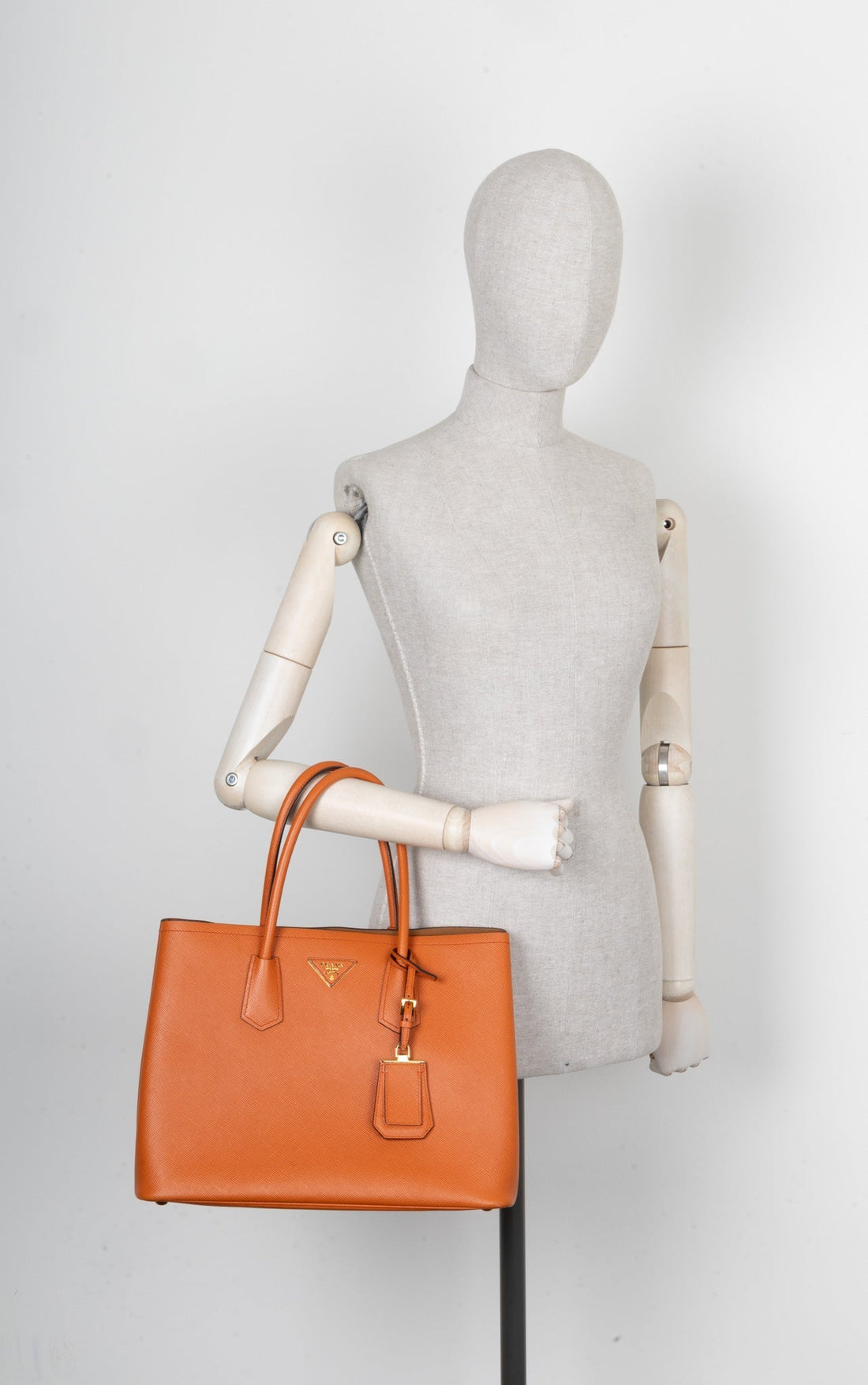 PRADA Tote Bag Saffiano Leather Papaya - Handbag & Wallet Accessories