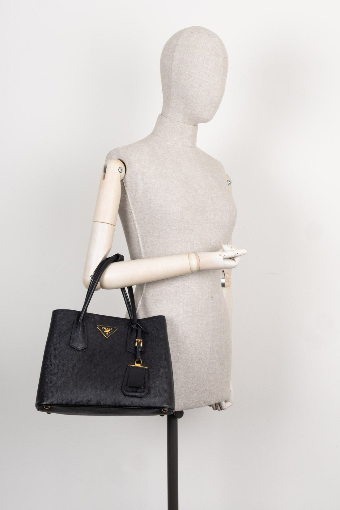 PRADA Medium Double Tote Bag Black - Handbag & Wallet Accessories