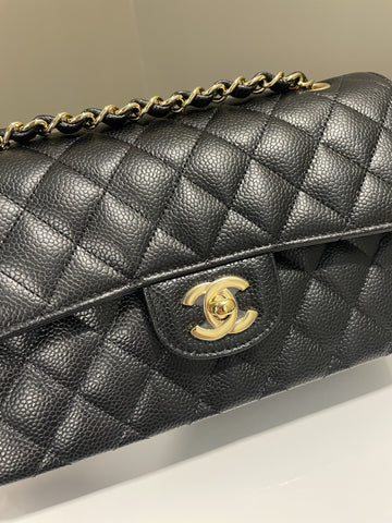 Chanel Classic Quilted Small Double Flap Black Caviar - Bags
