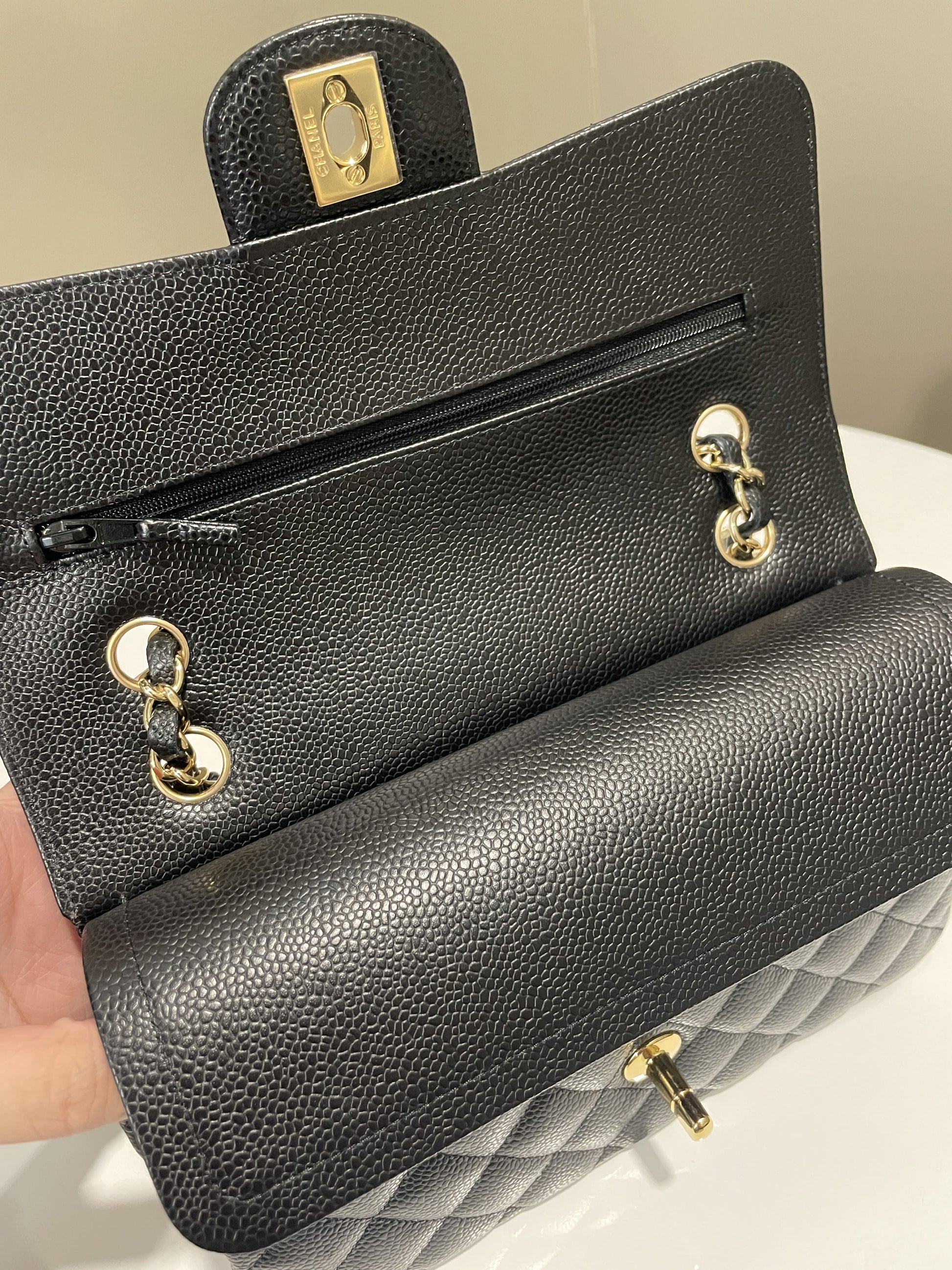 Chanel Classic Quilted Small Double Flap Black Caviar - Bags - 11
