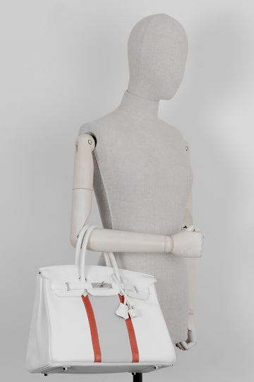 HERMÈS Birkin 35 Club Clemence Blanc