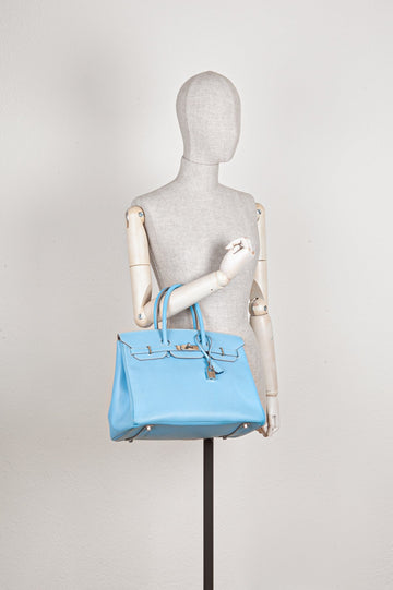 HERMÈS Birkin 35 Verso Epsom Bleu Jean