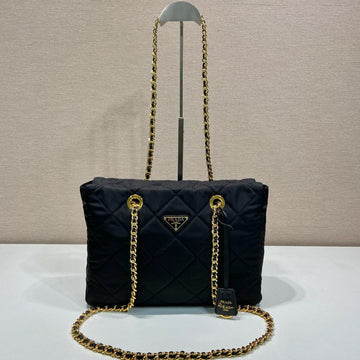 Prada Goldkette Tasche Schwarz Re-Nylon