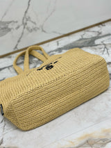Prada Woven Tote Bag Beige Raffia