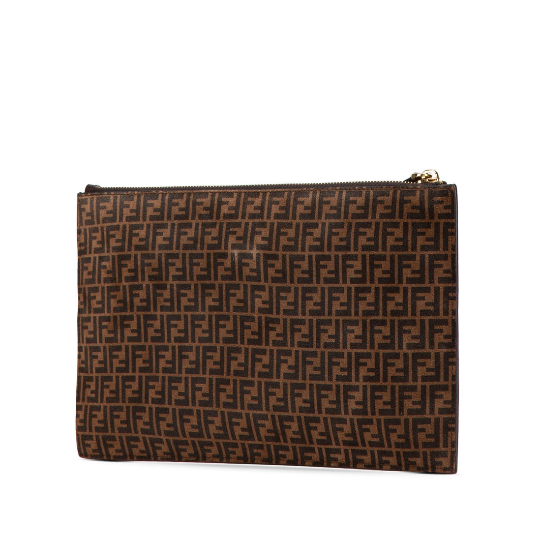 Brown Fendi Zucchino Suede Clutch - Handbags, Wallets & Cases
