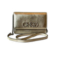 Jimmy Choo Kalina  Crossbody Clutch Bag Crystal Logo Metallic Gold - Handbags - 8