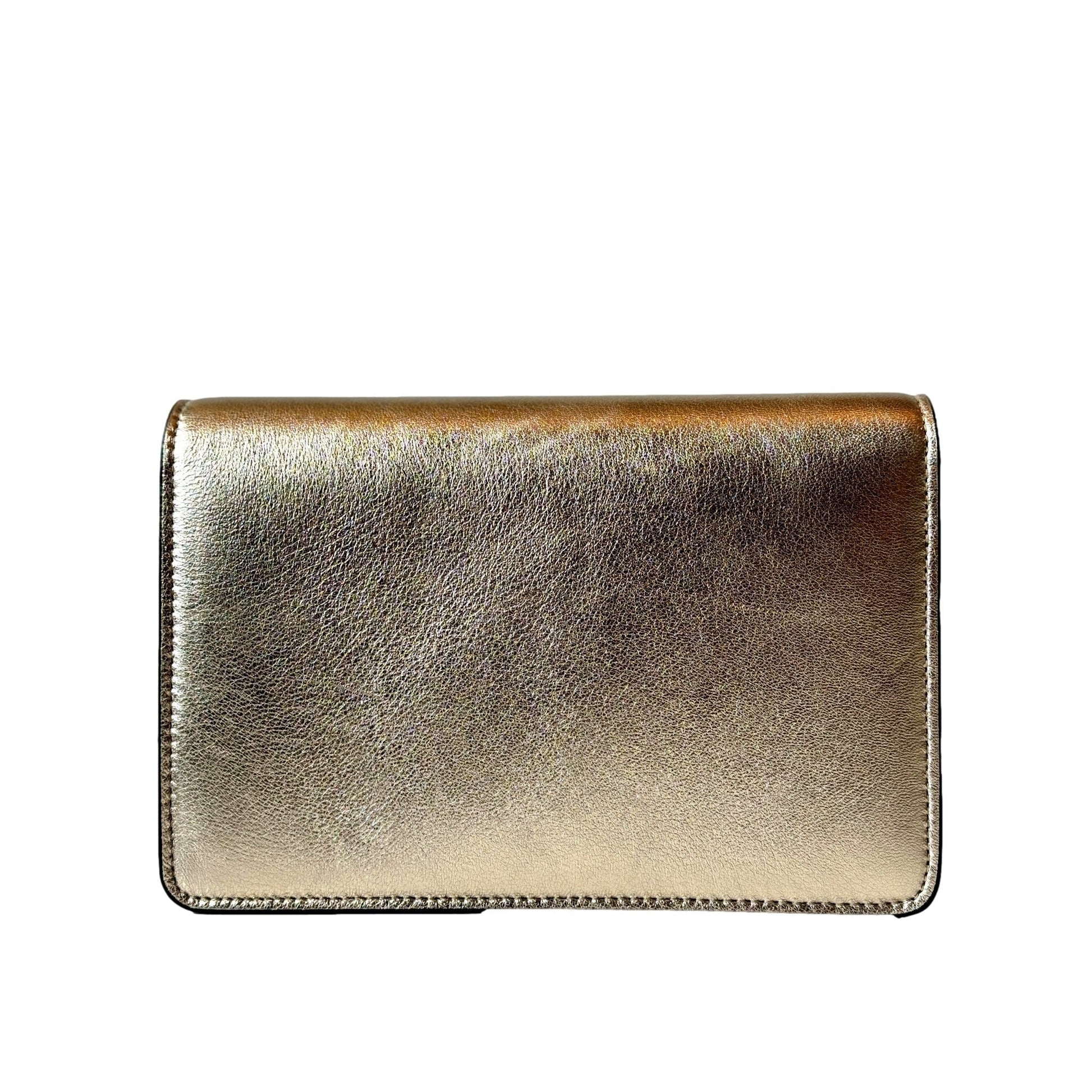Jimmy Choo Kalina  Crossbody Clutch Bag Crystal Logo Metallic Gold - Handbags - 7