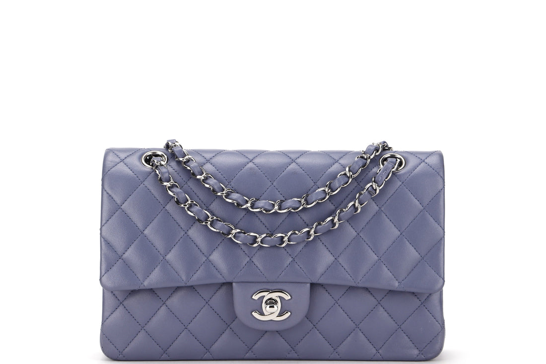 CHANEL CLASSIC FLAP (1583xxxx) MEDIUM LILAC LAMBSKIN SILVER HARDWARE, WITH , DUST COVER & BOX - Bags