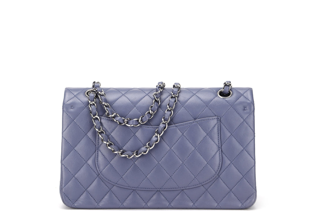 CHANEL CLASSIC FLAP (1583xxxx) MEDIUM LILAC LAMBSKIN SILVER HARDWARE, WITH , DUST COVER & BOX - Bags