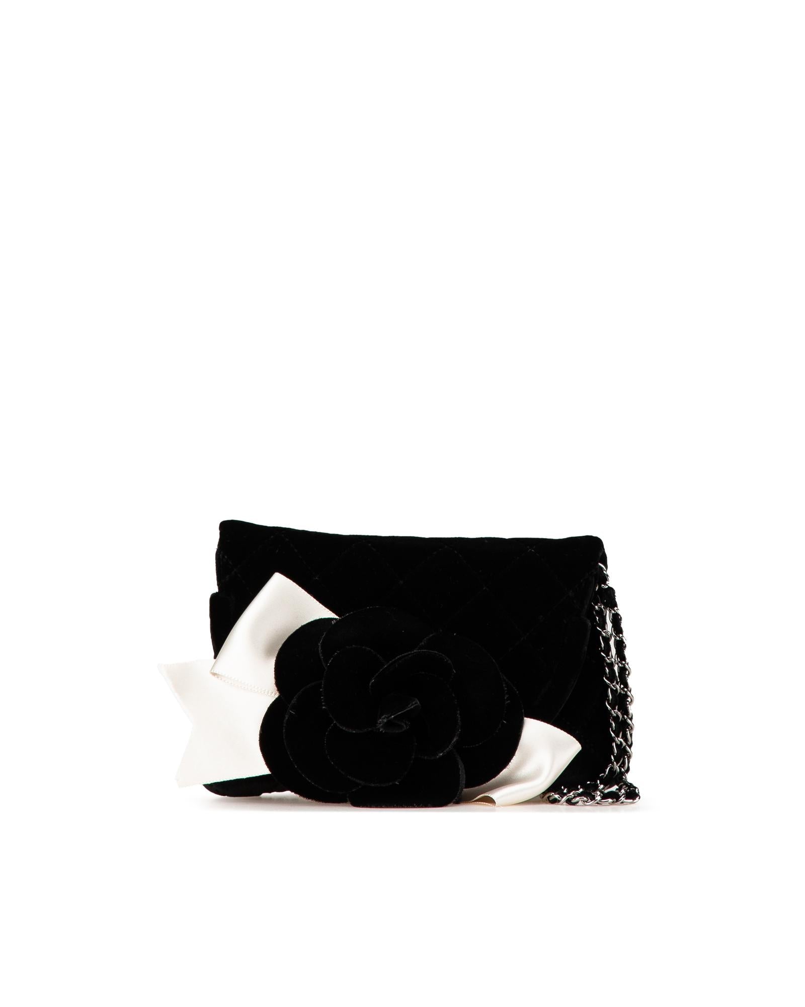Quilted Velvet Wristlet Clutch with Chain Strap - Handbags, Wallets & Cases