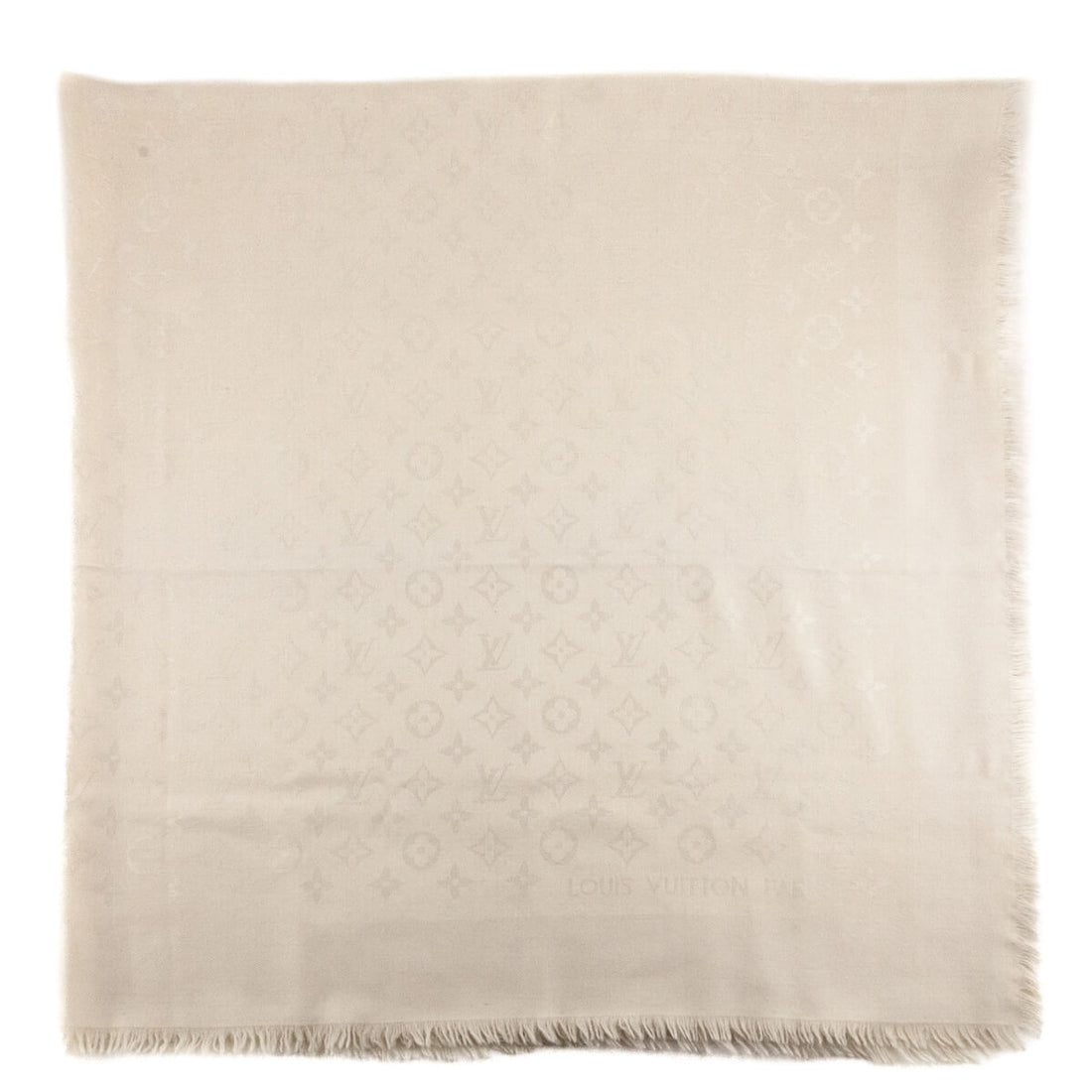 LV Ivory Silk & Wool Monogram Classic Shawl - Handbags, Wallets & Cases