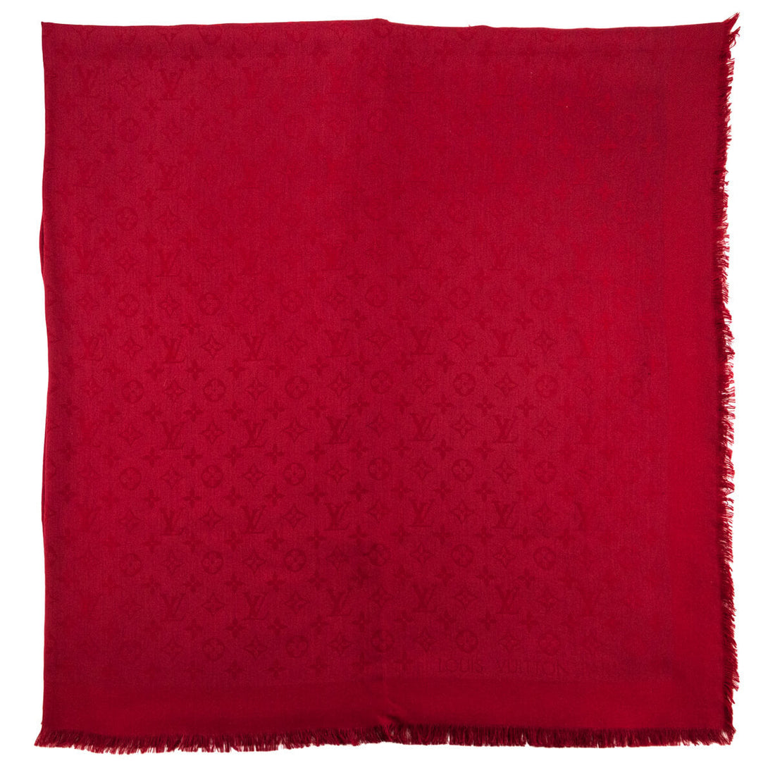 LV Red Silk & Wool Monogram Classic Shawl - Handbags, Wallets & Cases