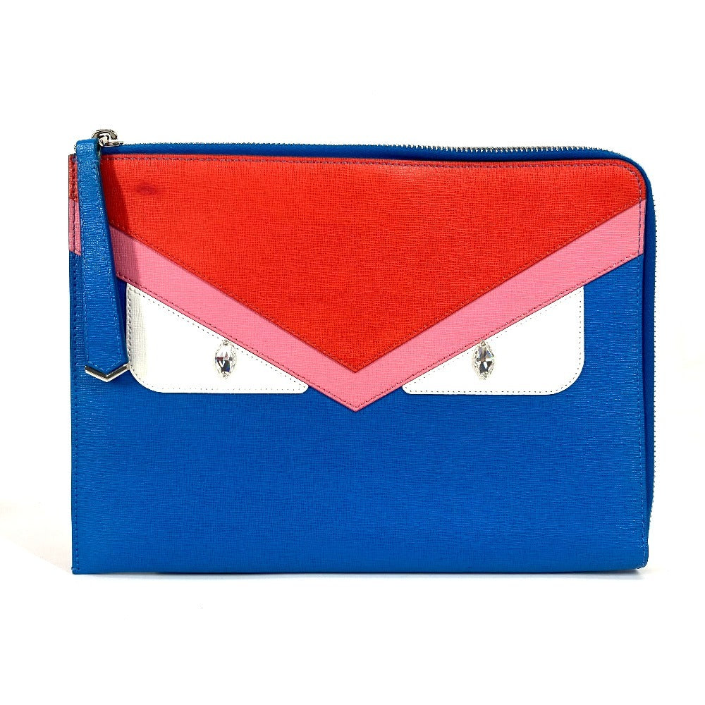 FENDI Clutch bag 8M0363 leather blue Monster Bugs Rhinestone Women(Unisex) Used - Handbags, Wallets & Cases