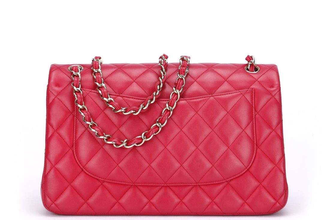 Chanel Classic Flap (2195xxxx) Jumbo Size, Pink Color Lambskin, Light Gold Hardware, no  & Dust Cover - Bags