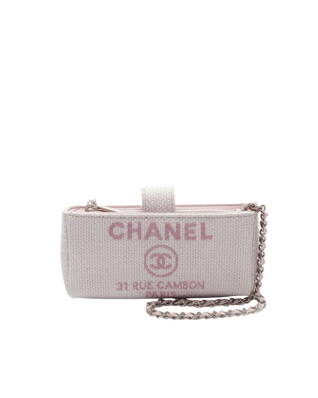 Raffia Deauville Crossbody Phone Clutch with Chain Strap - Handbag & Wallet Accessories