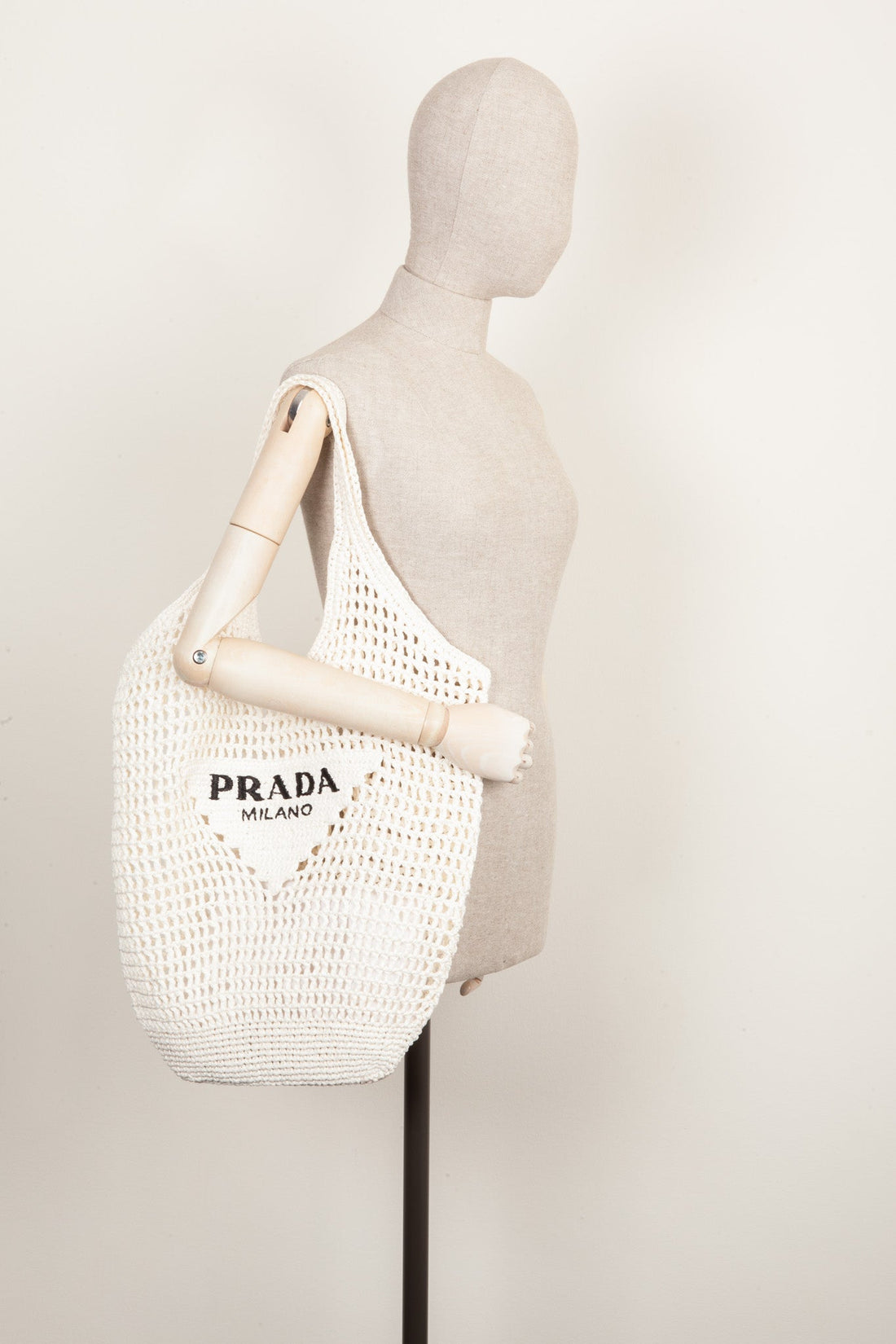 PRADA Raffia Tote Bag White - Handbag & Wallet Accessories