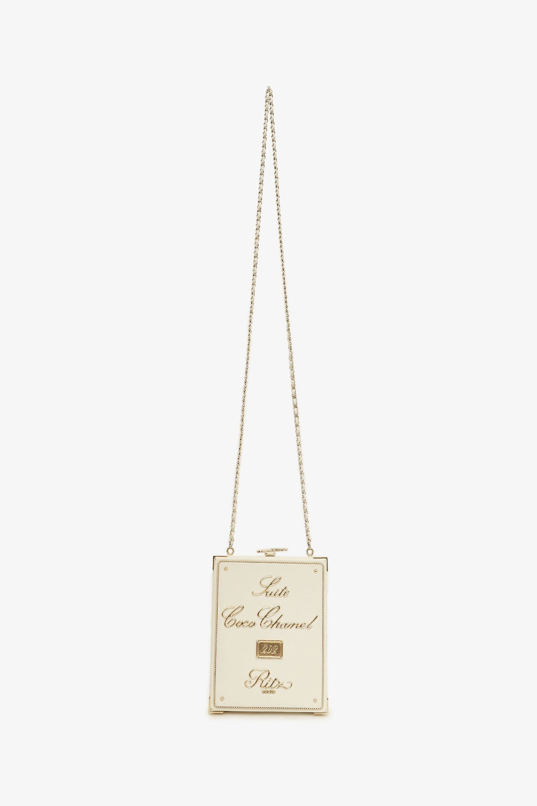 chl™ 2017-18 White Lambskin Paris-Cosmopolite Coco In Ritz Clutch with Chain - Handbag & Wallet Accessories