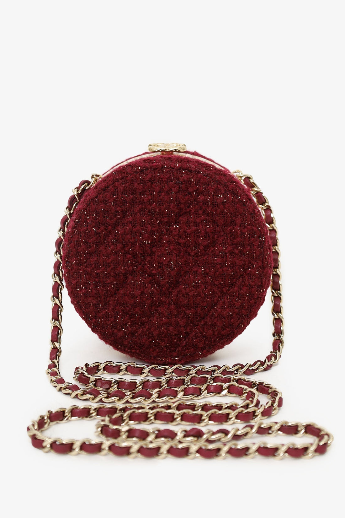 chl™ 2022 Burgundy Tweed Vanity Clutch on Chain - Handbag & Wallet Accessories