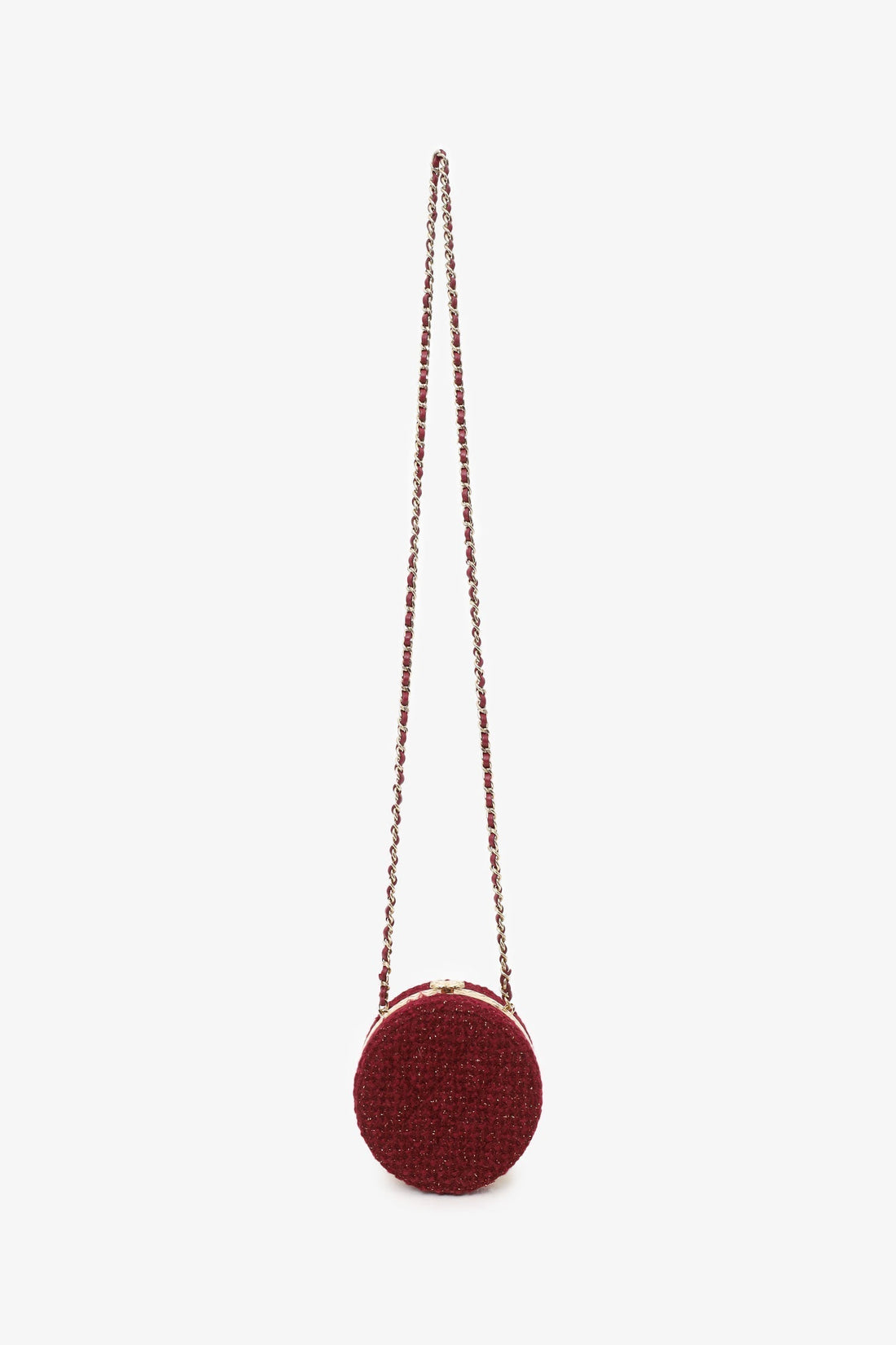 chl™ 2022 Burgundy Tweed Vanity Clutch on Chain - Handbag & Wallet Accessories