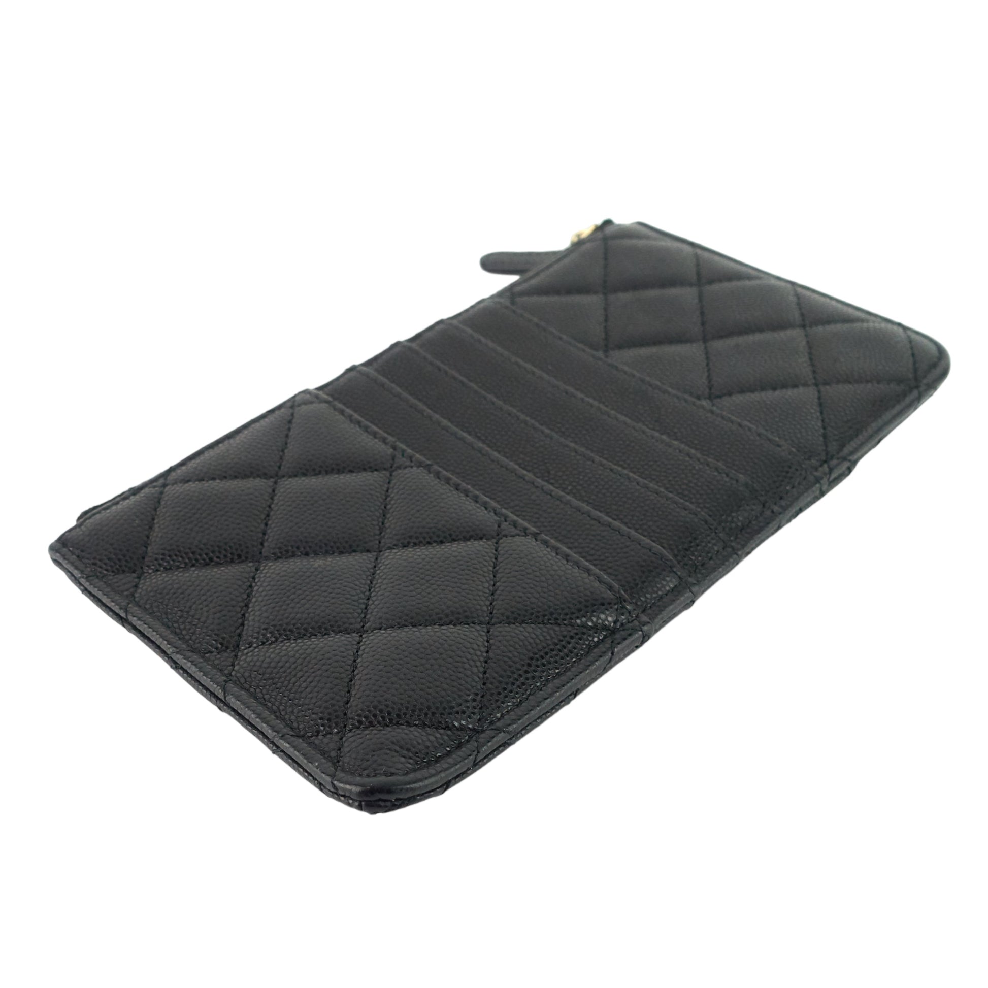 Quilted Caviar Leather Classic Flat Wallet - 4