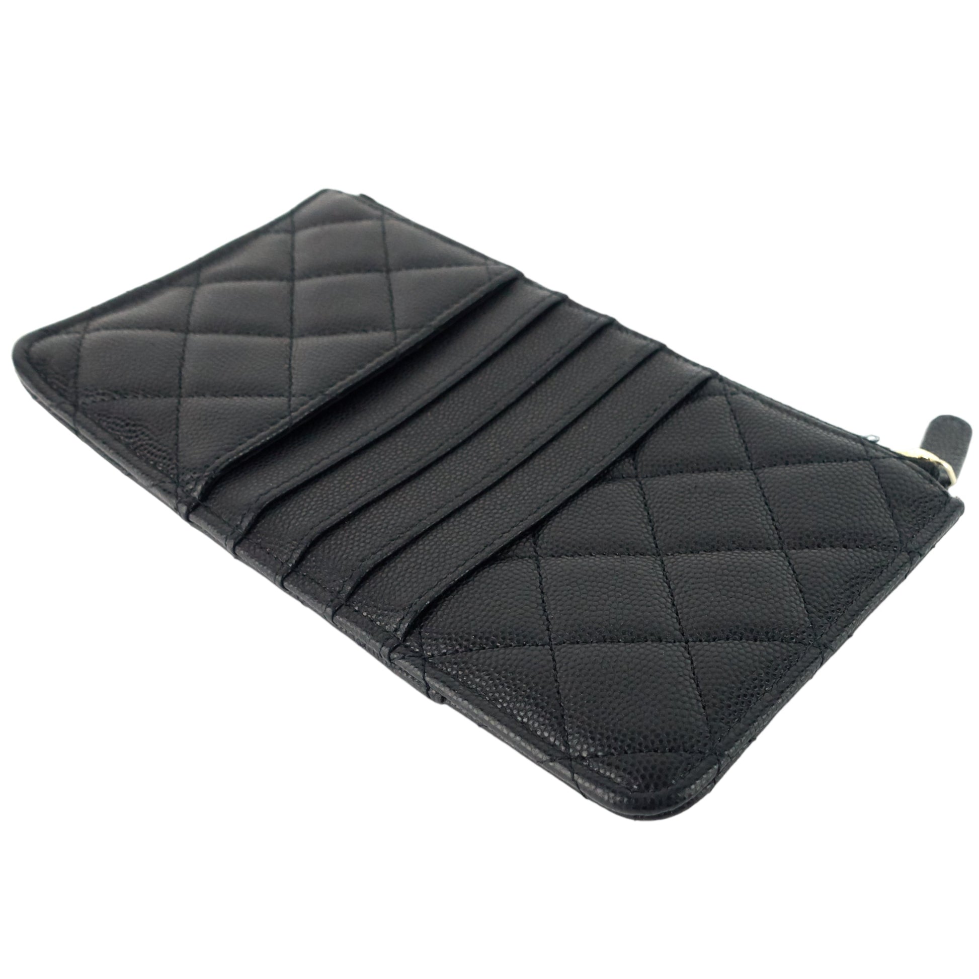 Quilted Caviar Leather Classic Flat Wallet - 6
