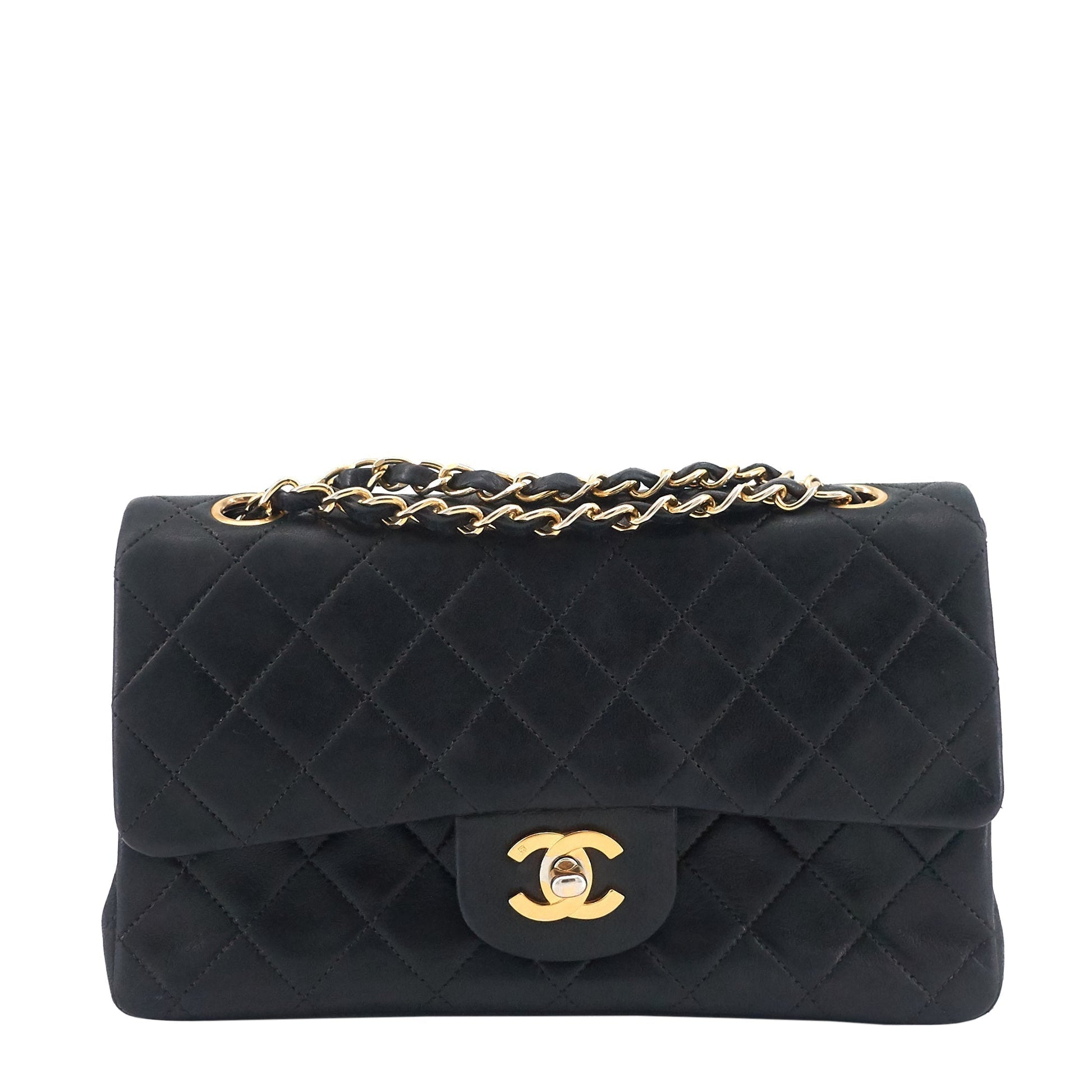 Classic Double Flap Small Lambskin Leather Bag