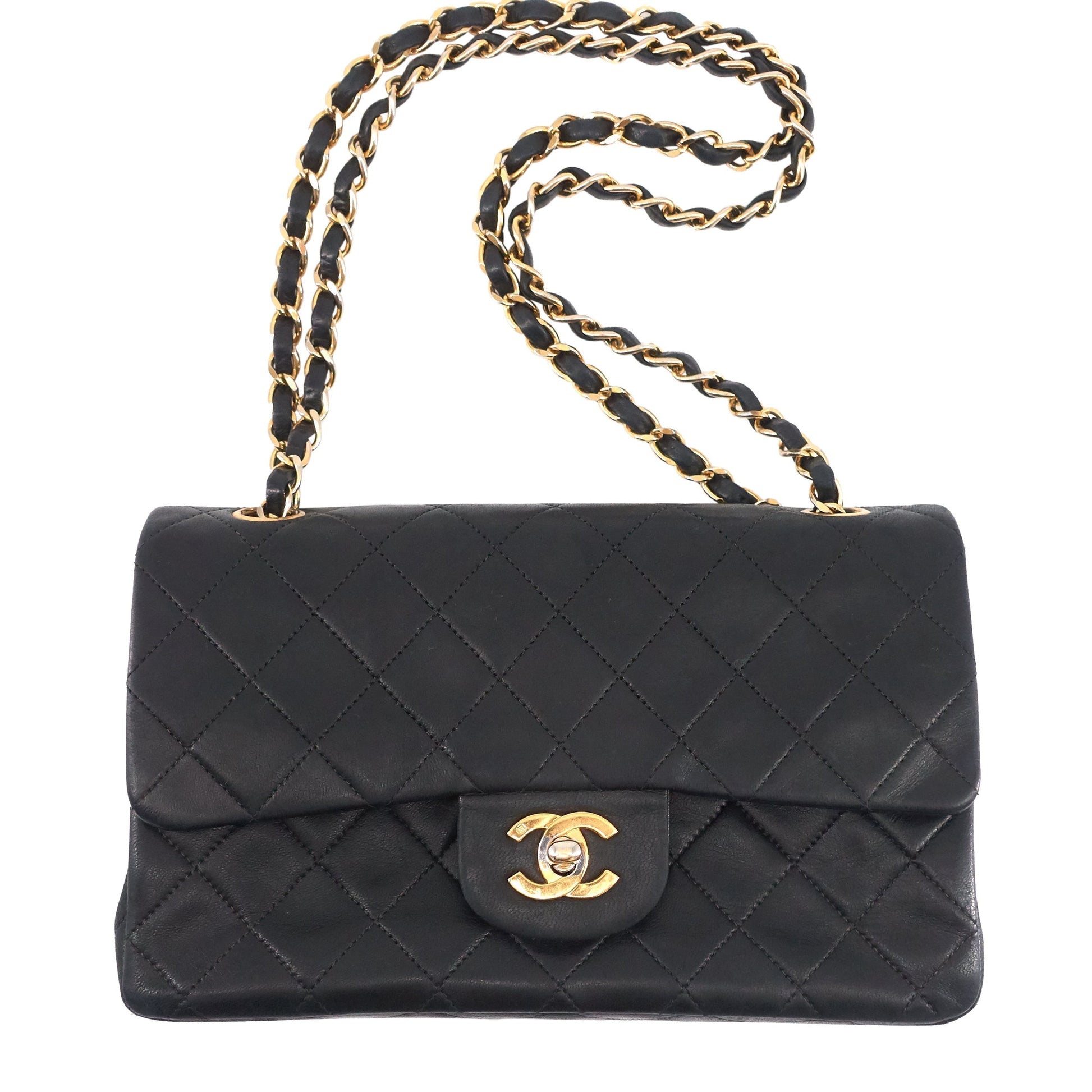 Classic Double Flap Small Lambskin Leather Bag - 3