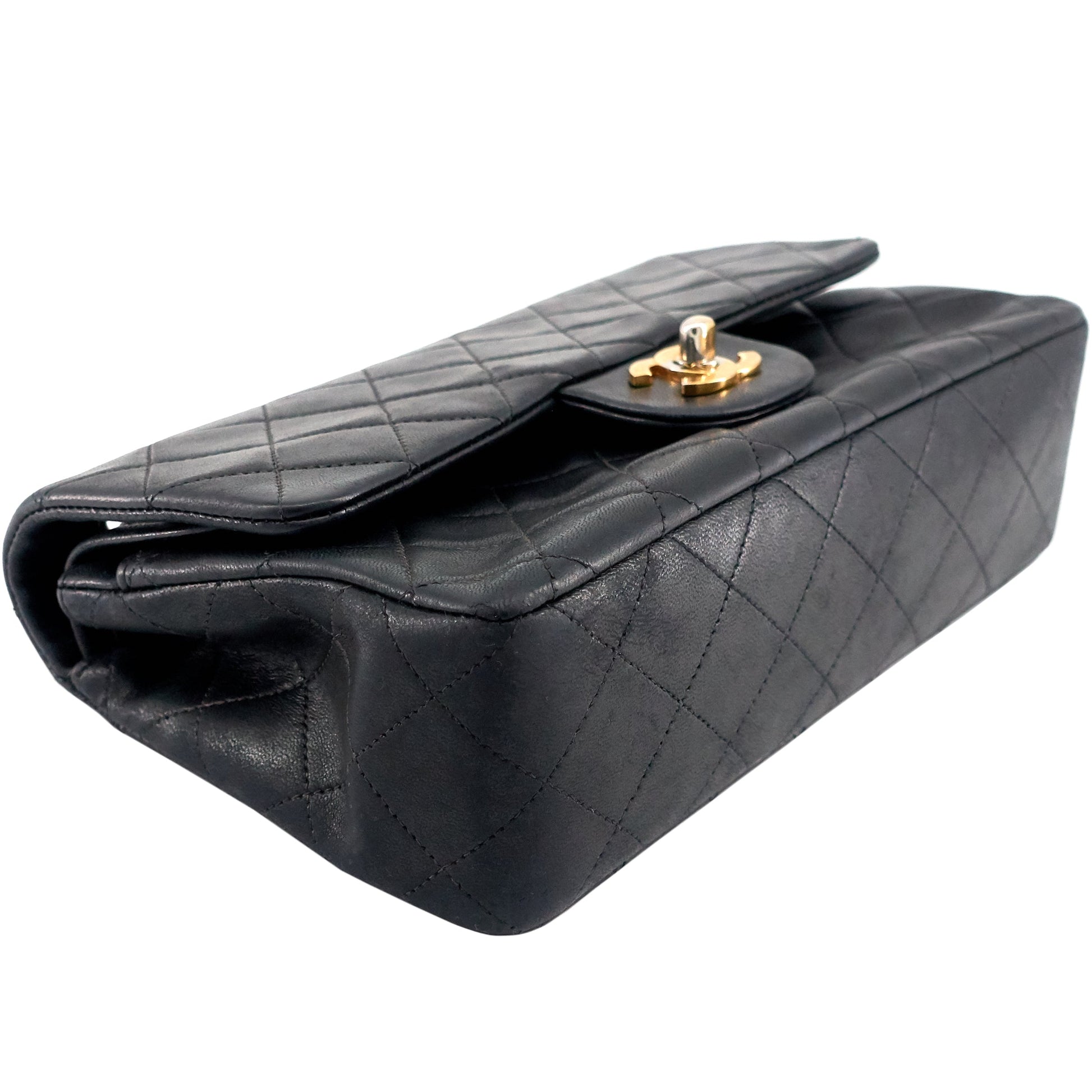 Classic Double Flap Small Lambskin Leather Bag - 5