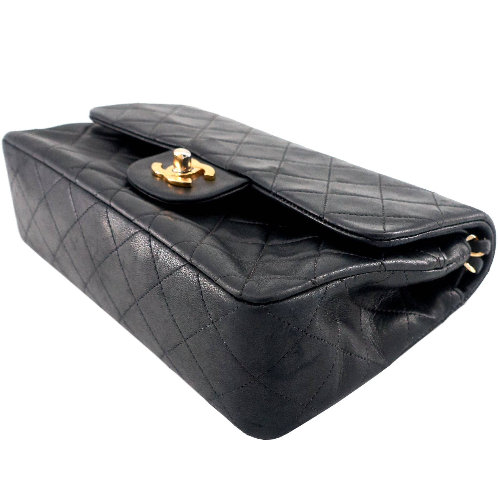 Classic Double Flap Small Lambskin Leather Bag - 4