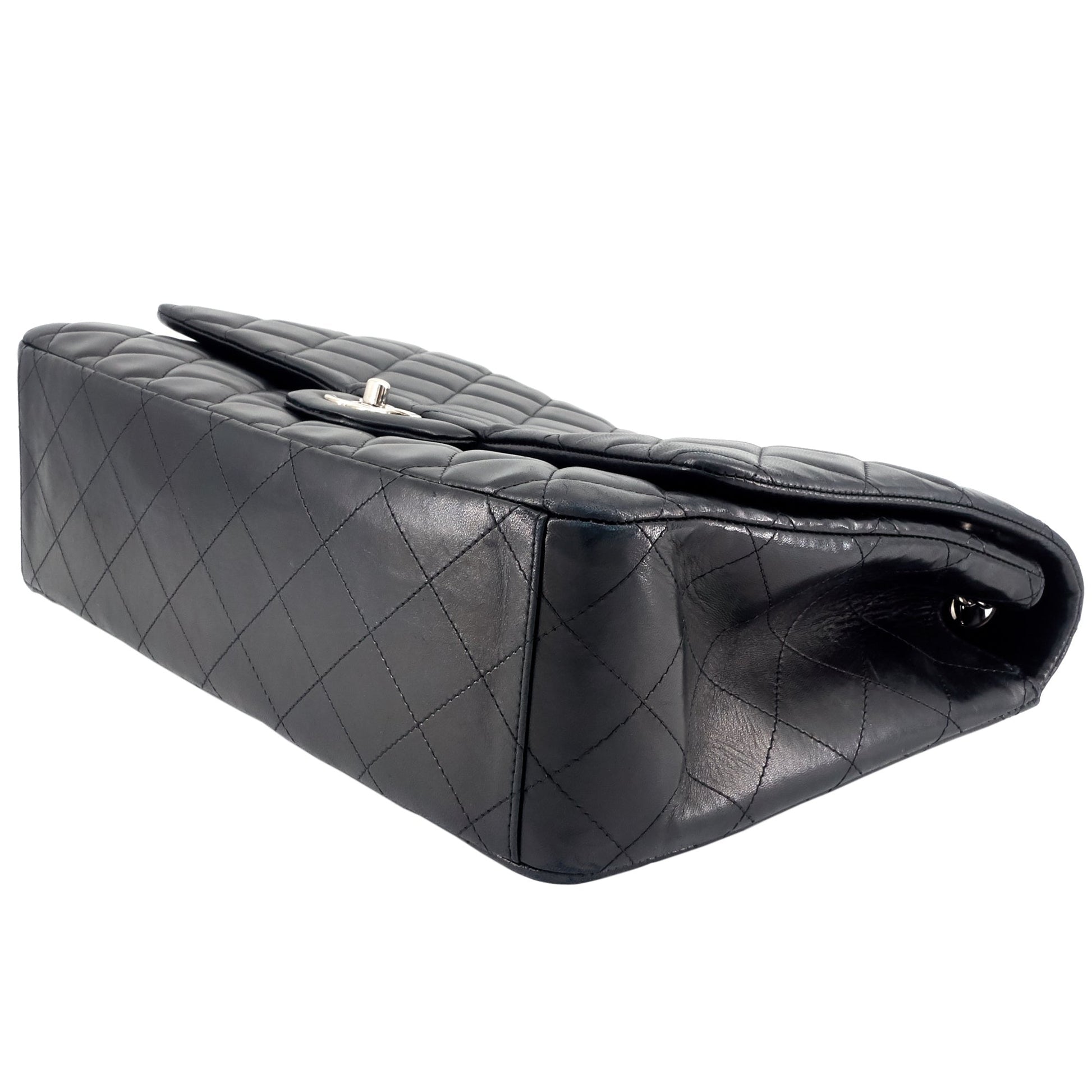 Classic Maxi Single Flap Lambskin Leather Bag - 6