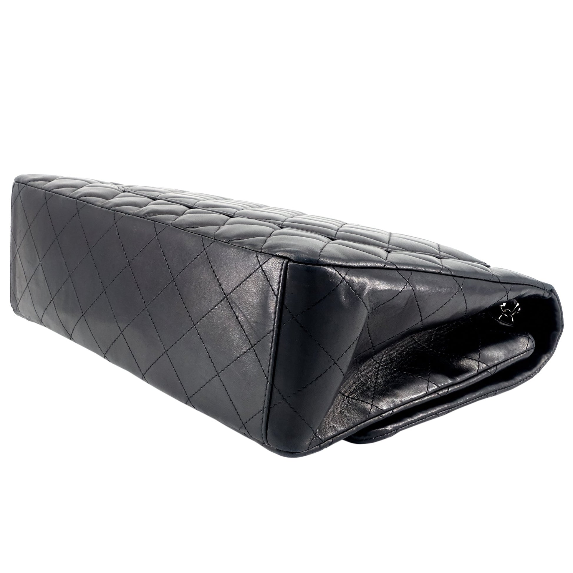 Classic Maxi Single Flap Lambskin Leather Bag - 8