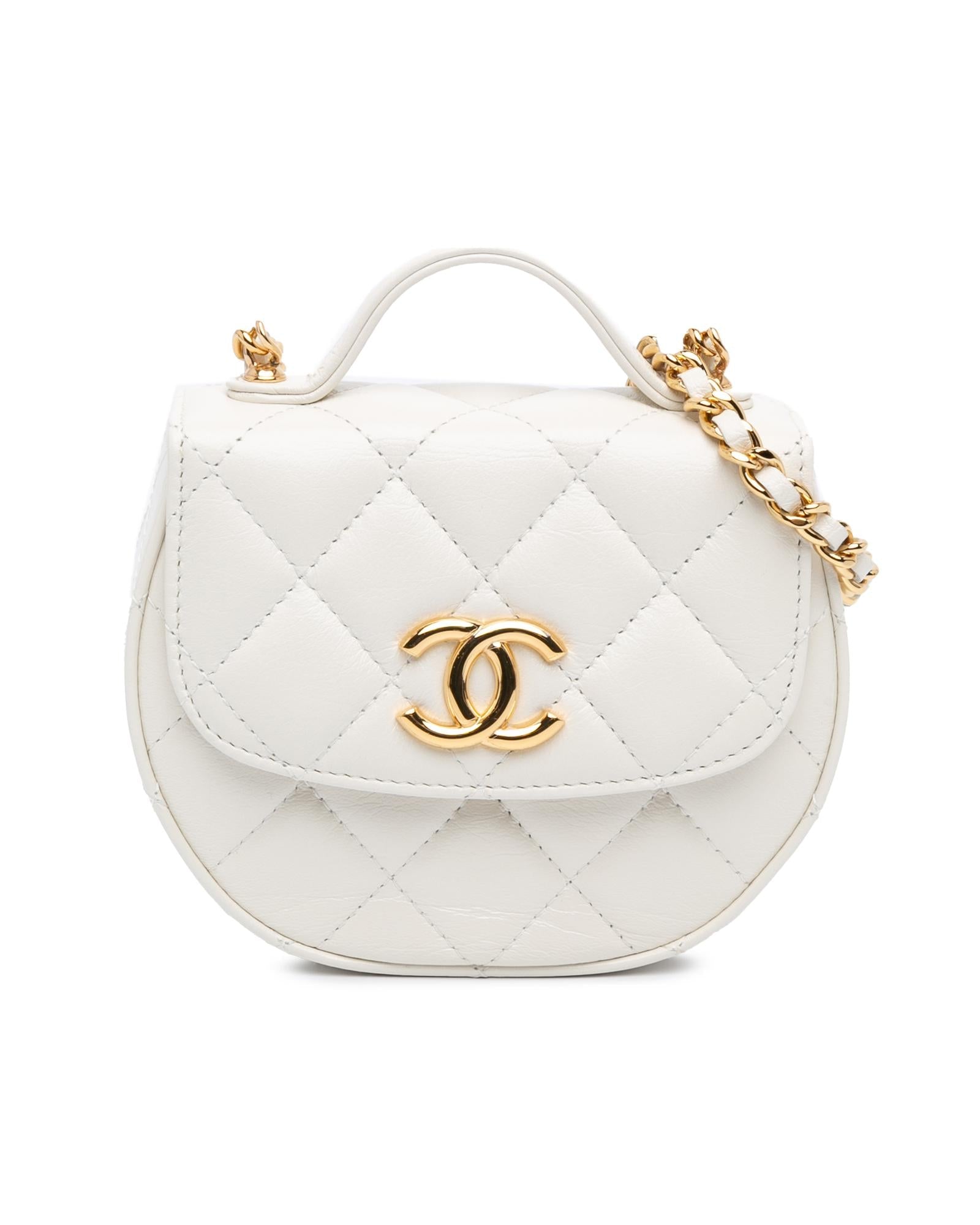 Quilted Calfskin Top Handle Clutch with Chain - Handbags, Wallets & Cases