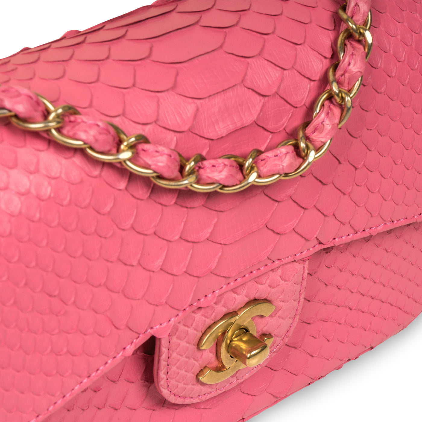 Classic Flap Bag - Mini Rectangular - Python - Shoulder Bags - 6
